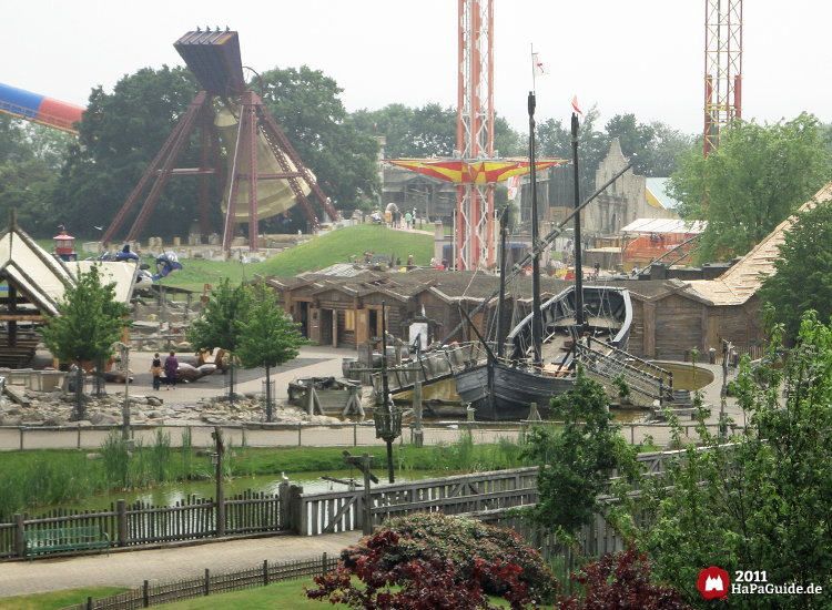 Caravelle Niña - Blick von oben auf den Schiffsnachbau im Piratenland