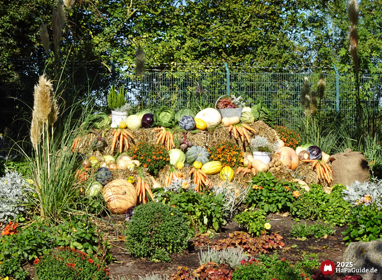 Erntedank im Hansa-Park - Gemüse auf Strohballen