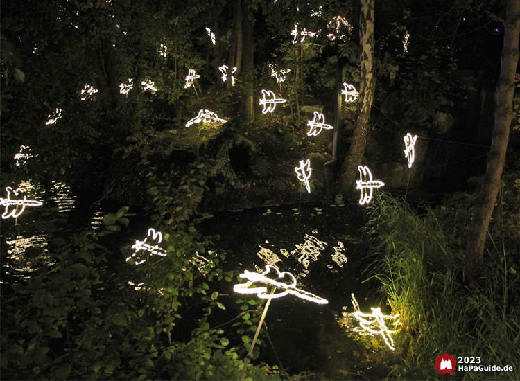 Leuchtende Libellen im Hansa-Garten