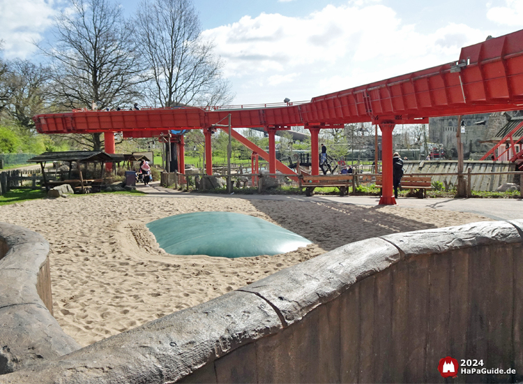 Hüpfberge - Hüpfberg am Kanal der Sturmfahrt der Drachenboote