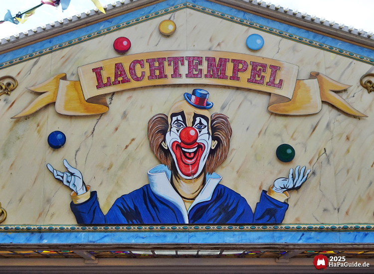 Lachtempel - Aufschrift mit Clown