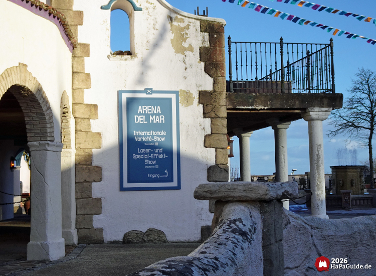 Neuheiten 2026 - Schild mit Shows der Arena del Mar