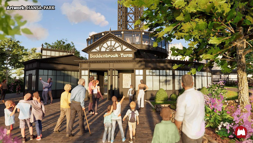 Artwork Hansa-Park Neuheit 2027 Buddenbrook-Turm