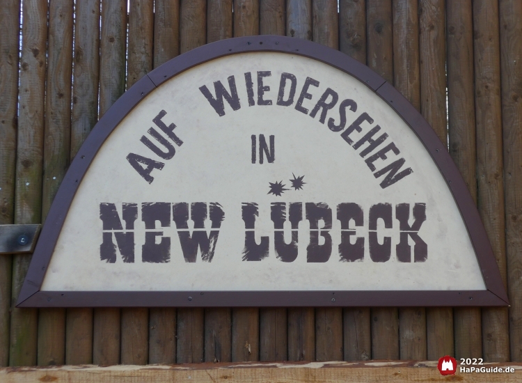 Schild Auf Wiedersehen in New Lübeck
