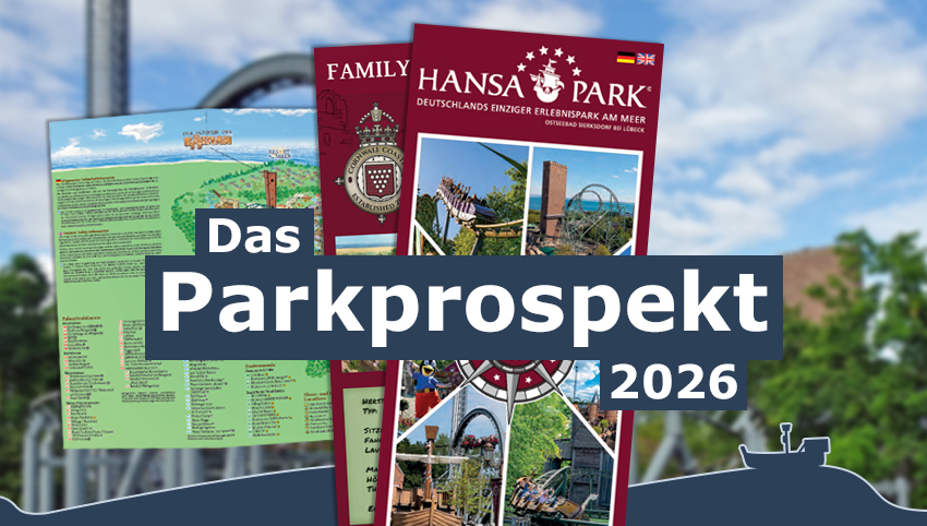 Lade dir das Parkprospekt 2026 inkl. Lageplan herunter Hansa-Park Prospekt 2026