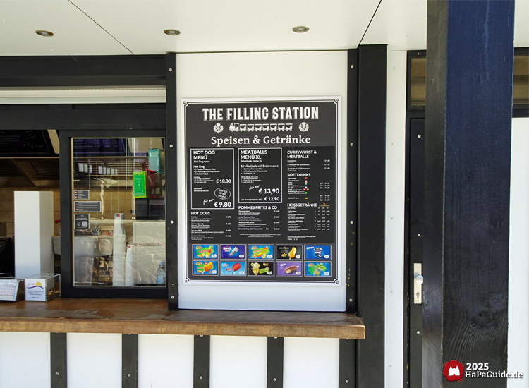 The Filling Station - Speisen und Getränkekarte